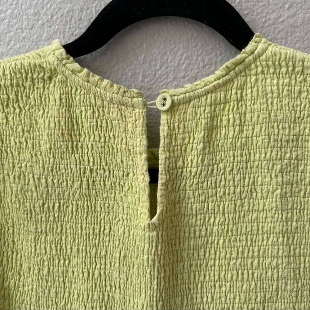 mable lime green yellow smock lace sleeve maxi dress womens M - Picture 6 of 8
